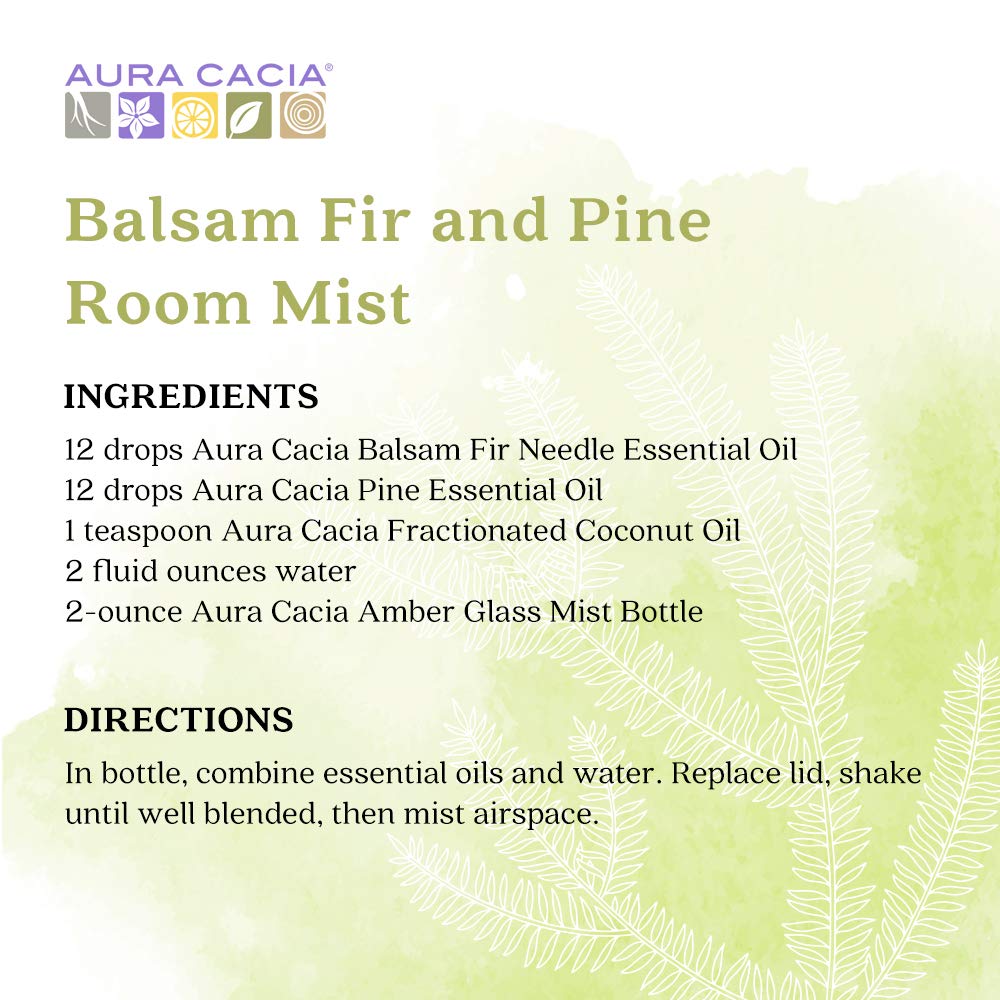 Aura Cacia Balsam Fir Needle woodsy aroma fills the air.