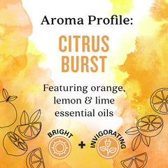 Aura Cacia Citrus Burst spray setup for quick surface refreshment