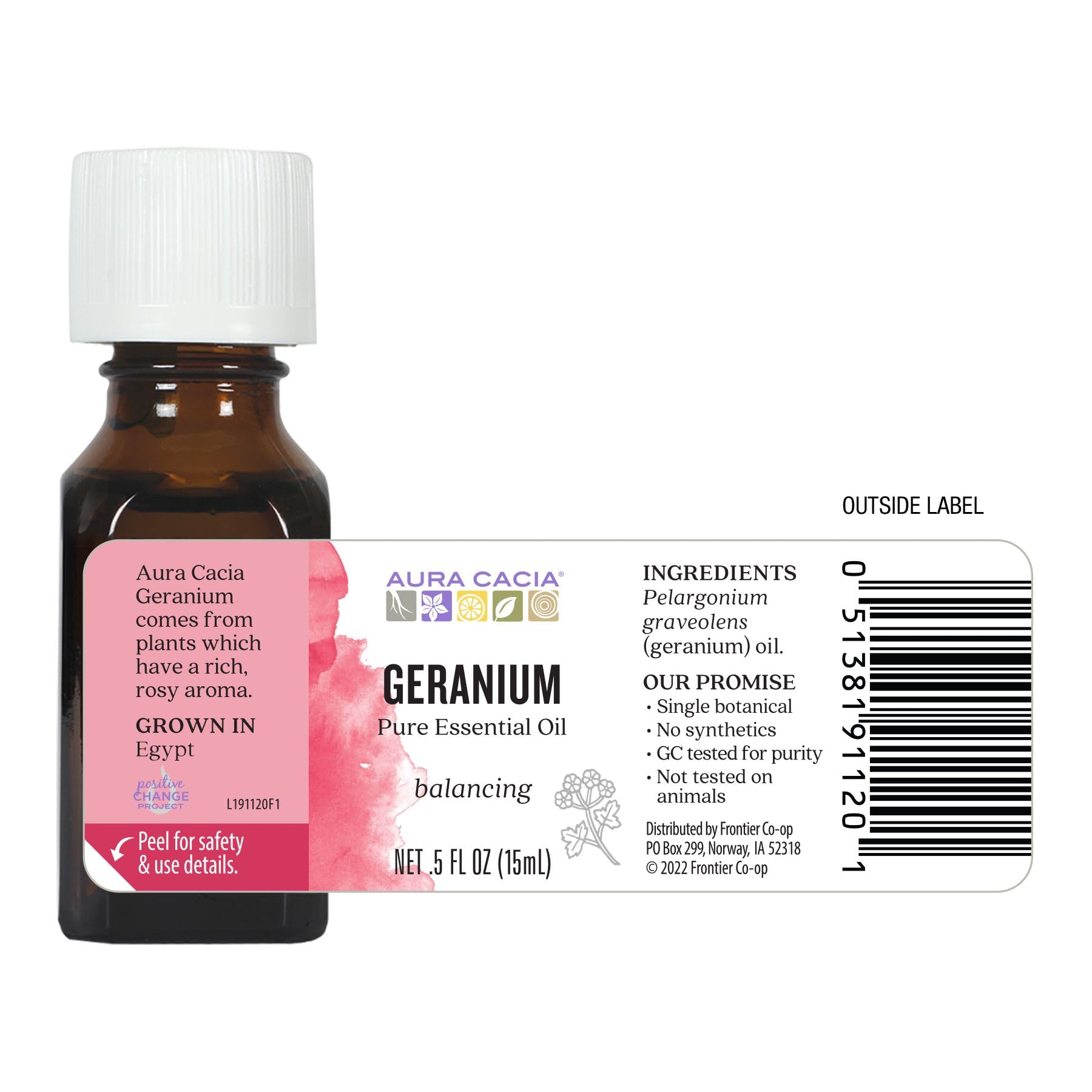 Aura Cacia Geranium essential oil diluted with carrier oil for quick body care