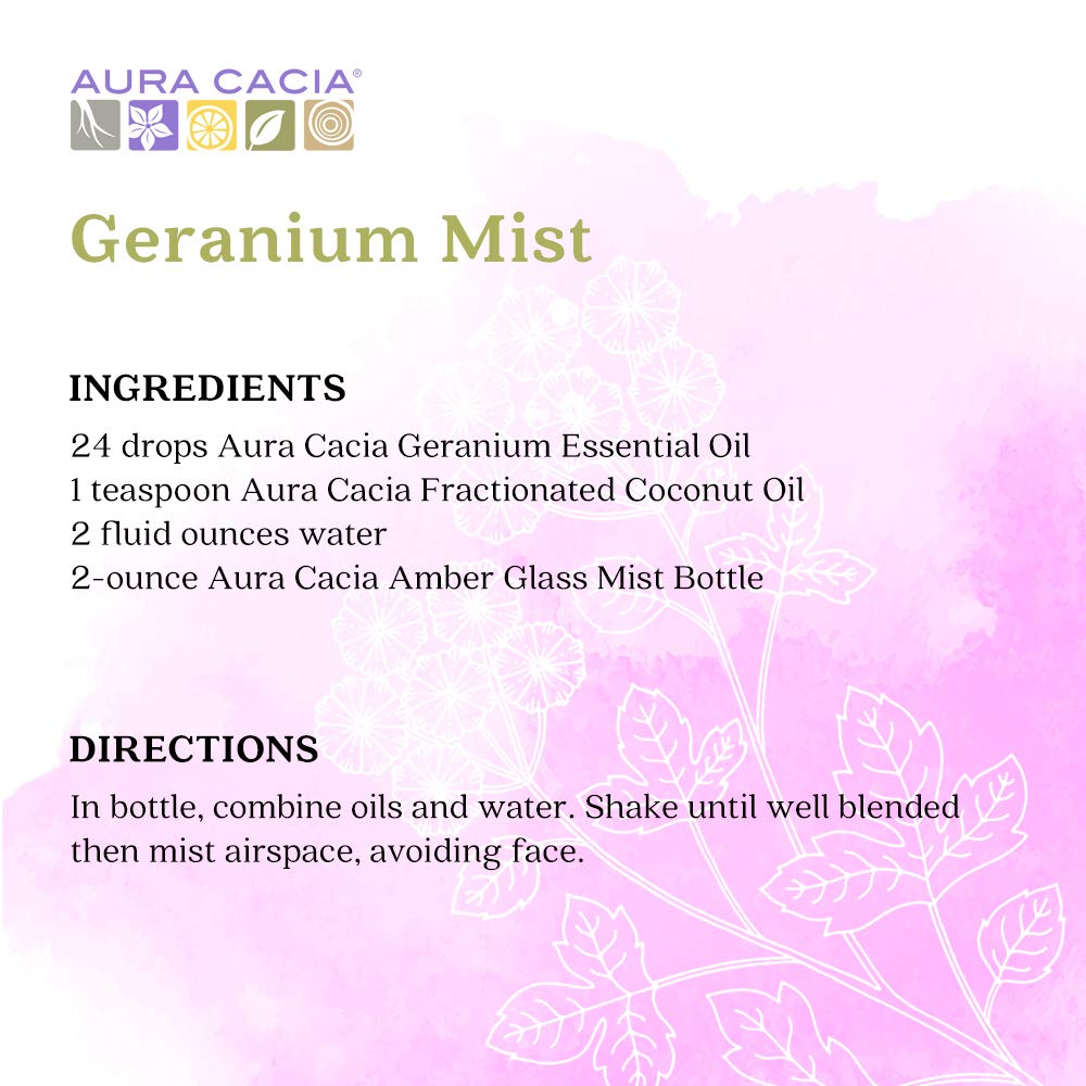 Aura Cacia Geranium essential oil dilution idea for safe home use