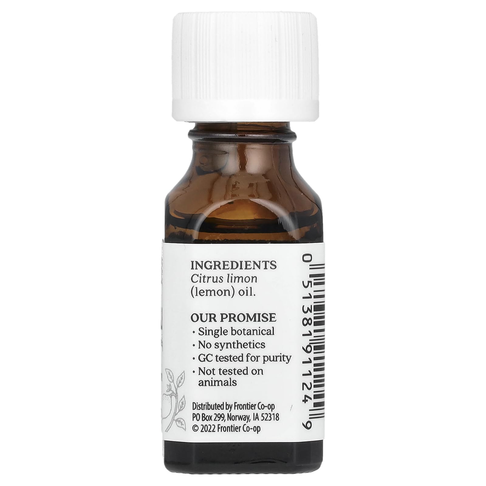 Aura Cacia lemon essential oil amber jar, bright citrus scent for diffusing.