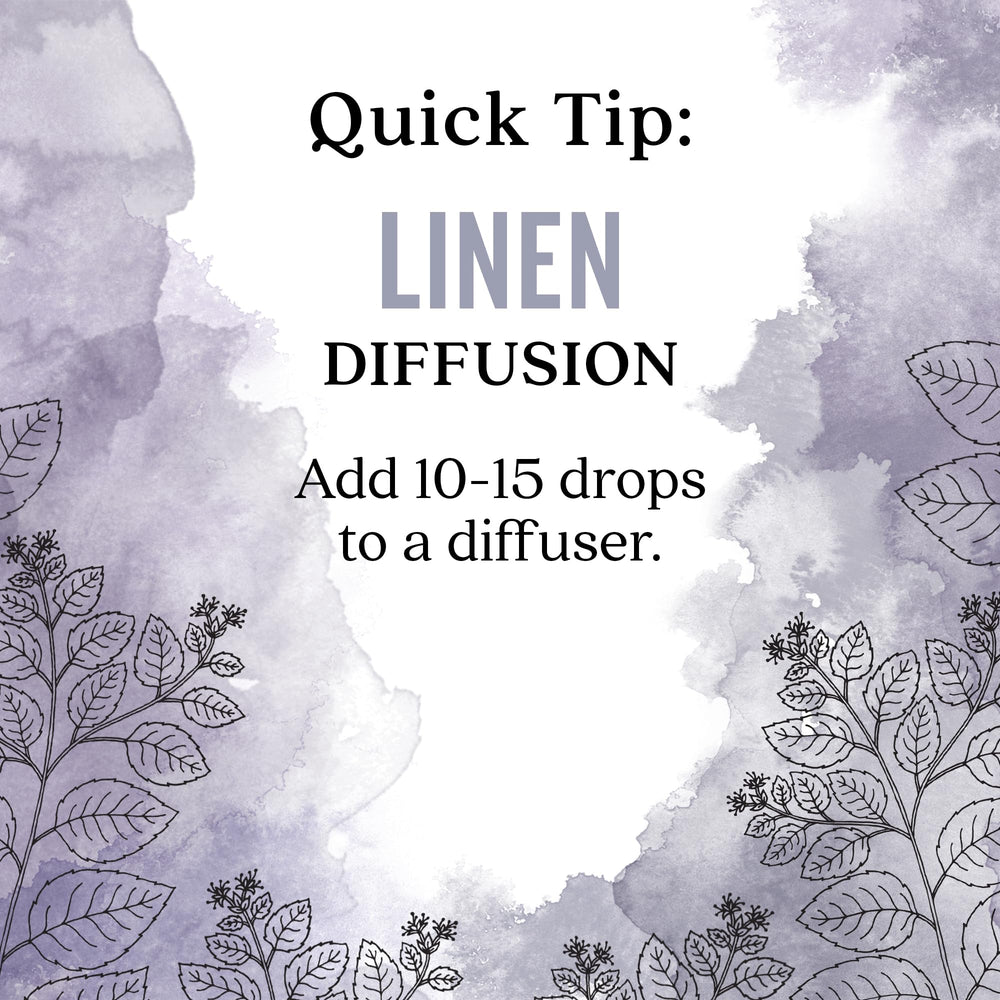 Aura Cacia Linen blend in a serene setting creates a light, inviting ambiance.