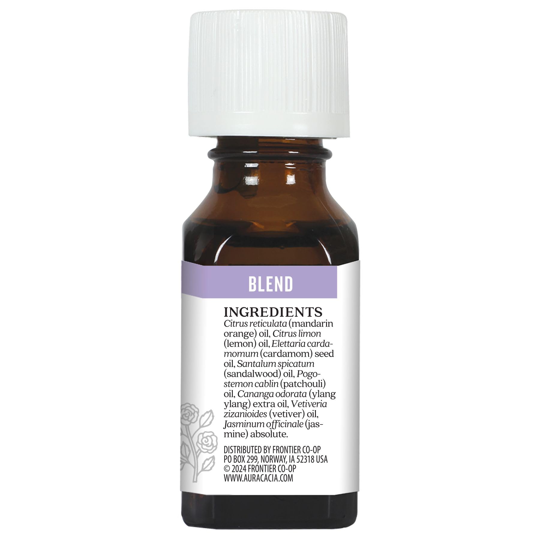 Aura Cacia Love Potion close-up highlighting jasmine and ylang-ylang notes for sensory delight.