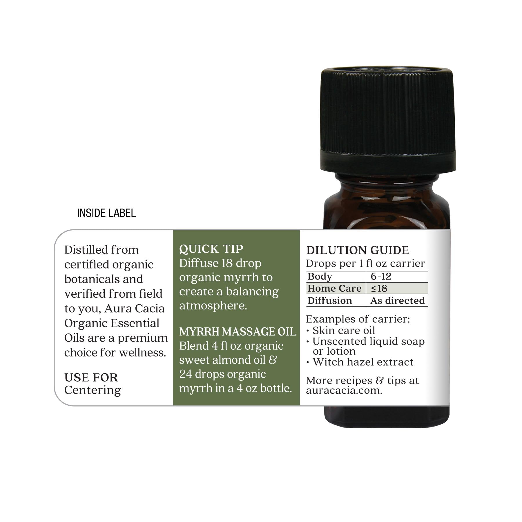 Aura Cacia Myrrh Oil added to a humidifier for atmosphere enhancement