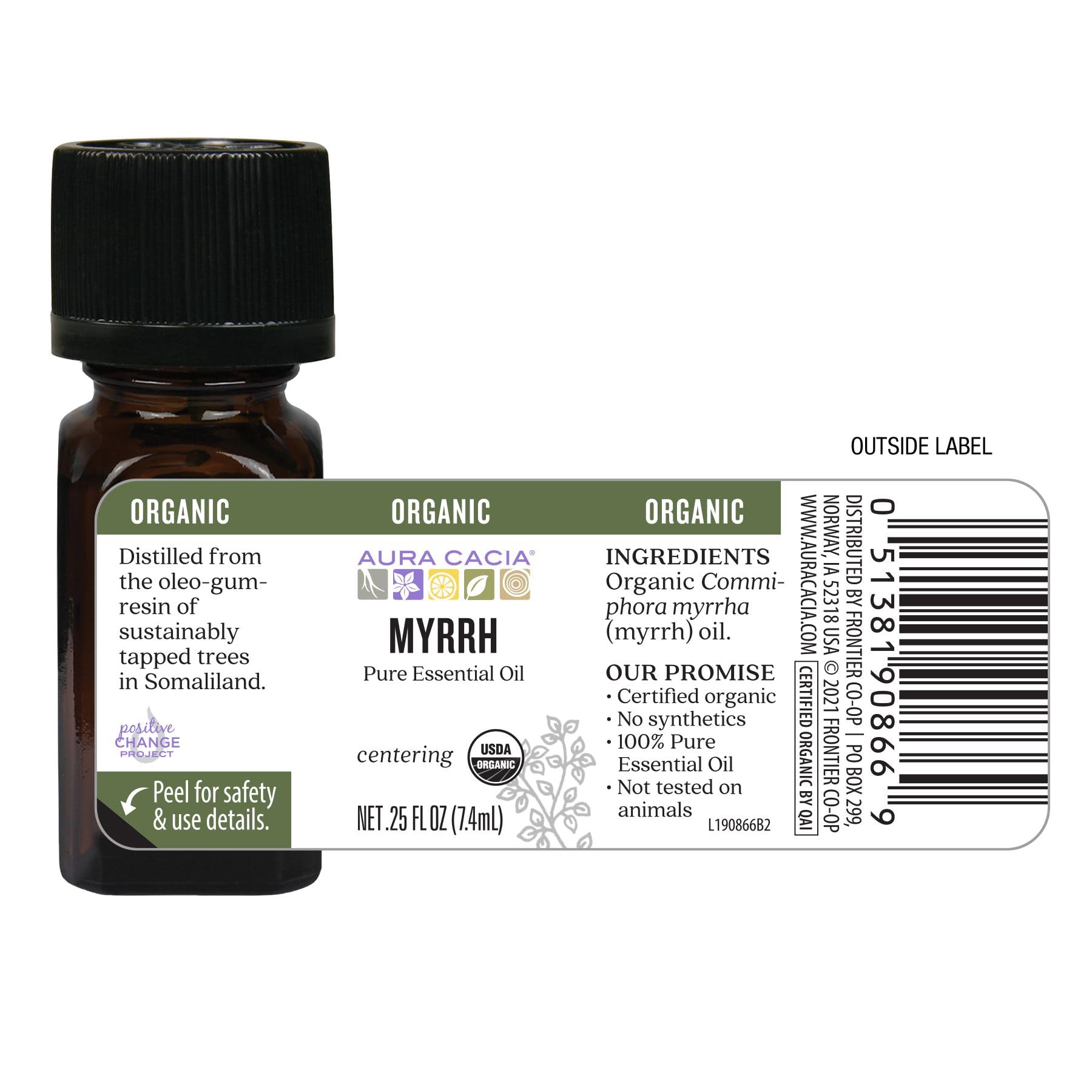 Aura Cacia Myrrh Oil prepared for a soothing body massage