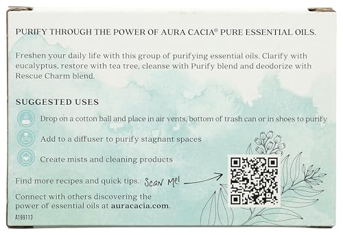 Aura Cacia Purify kit with tea tree bottle for cleansing routines