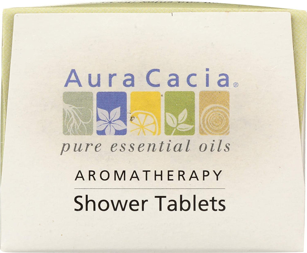 Aura Cacia purifying eucalyptus tablets in shower release a spa-like aroma during your routine.