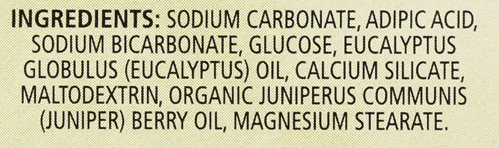 Aura Cacia purifying eucalyptus tablets on shelf suggest no synthetic fragrances for a natural experience.