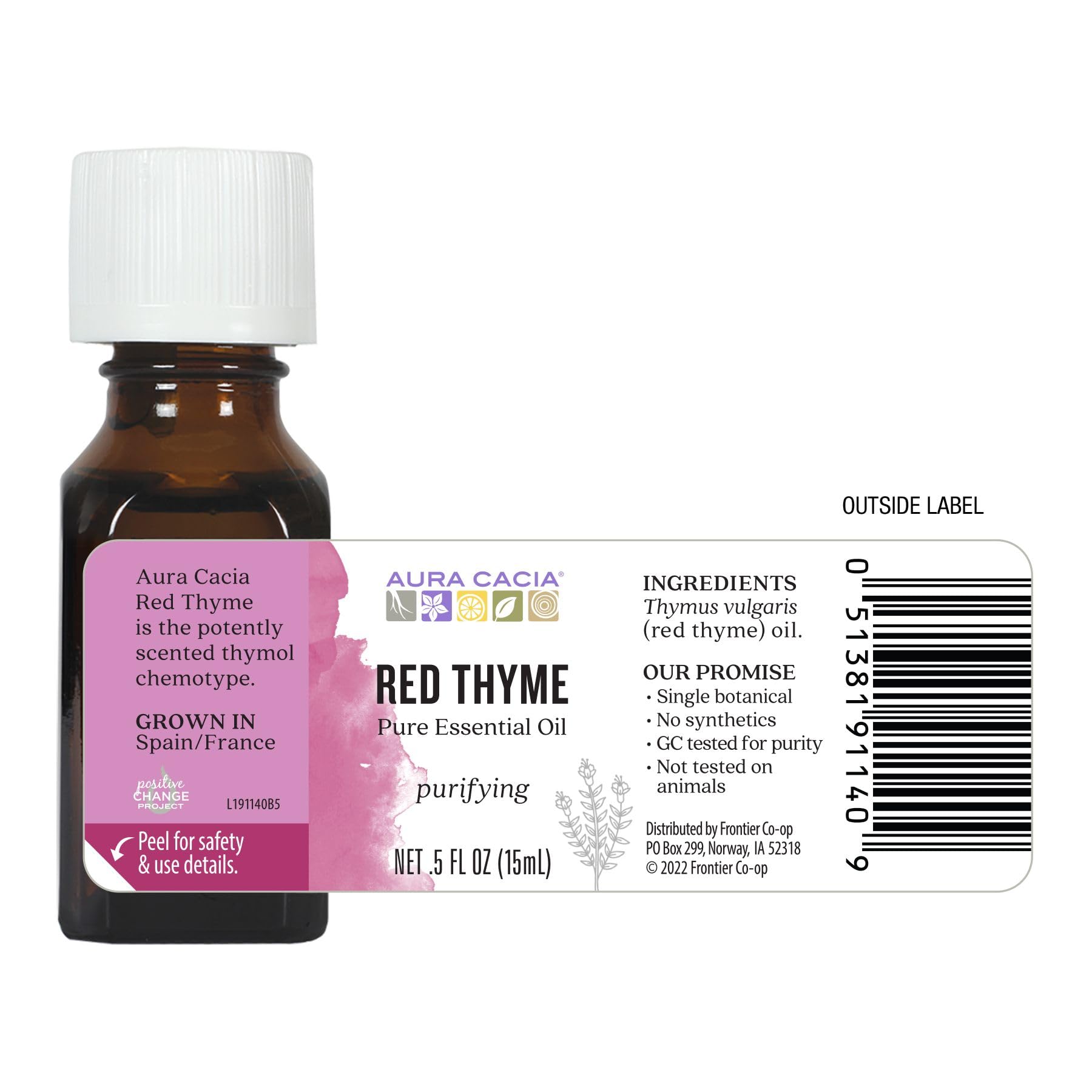 Map-style illustration hints thyme origins from Spain and France.
