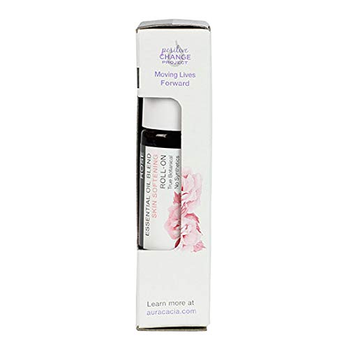 Aura Cacia Rose Roll-On in apricot oil base highlights skin nourishment.