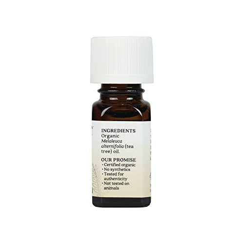 Aura Cacia Tea Tree Oil packaging closeup emphasizing the 24-pack.