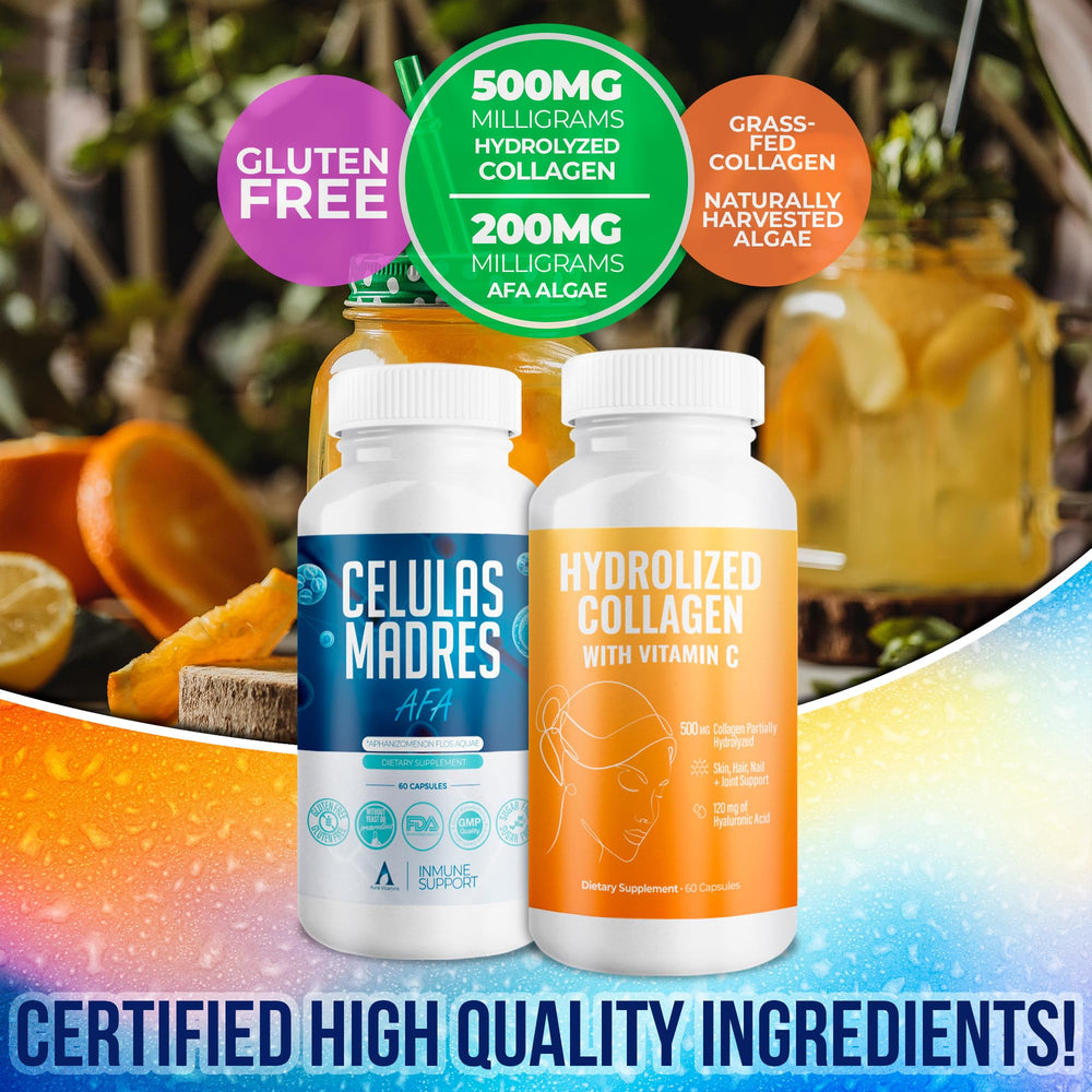 Aura Vitamins Mega Antioxidant Bundle product card highlights ingredients for quality.