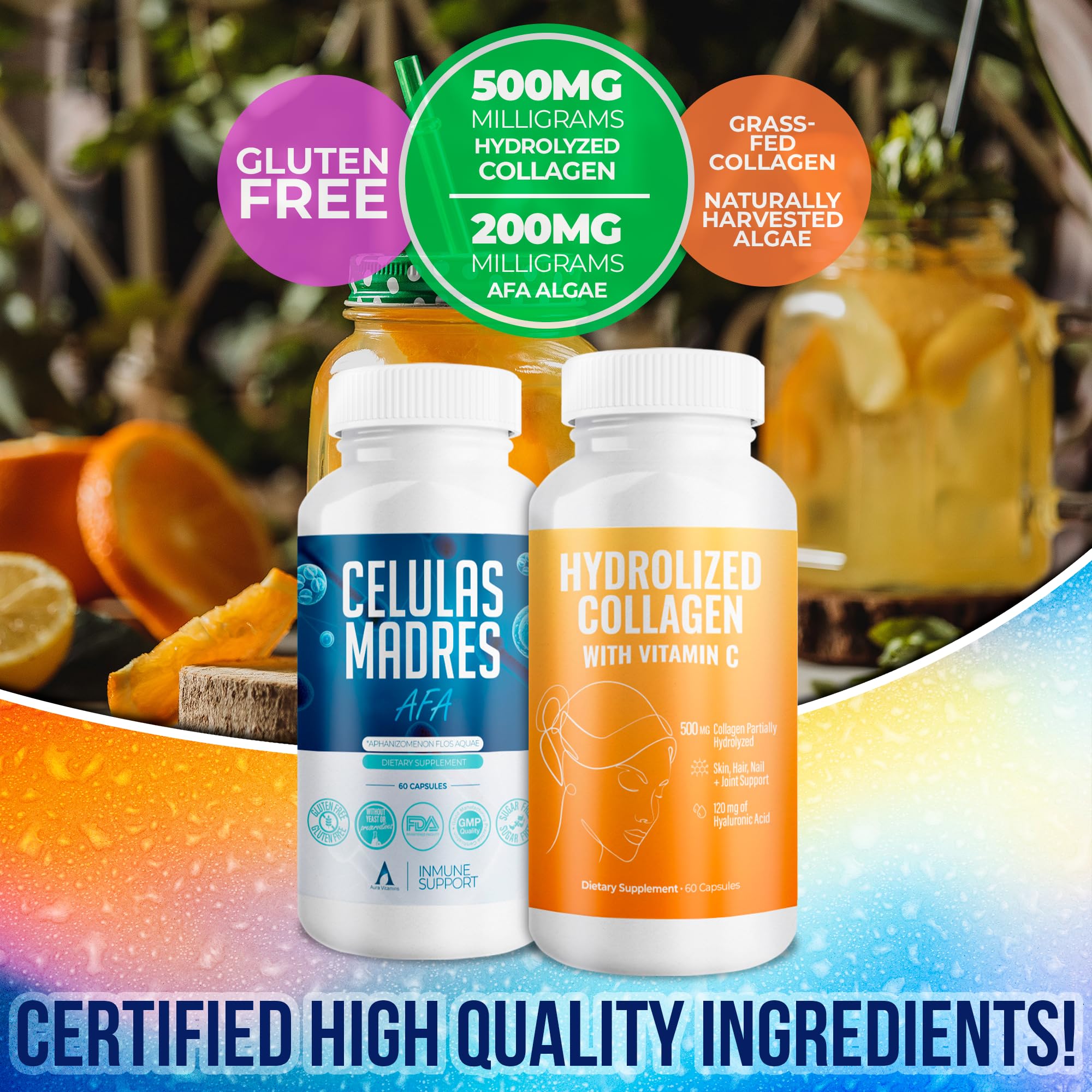 Aura Vitamins Morning and Evening Formula capsules illustrate 24-hour nutrition coverage.