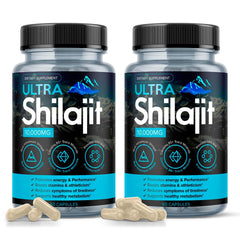 Aura Vitamins Ultra Shilajit bottle front, premium extract for daily energy support.