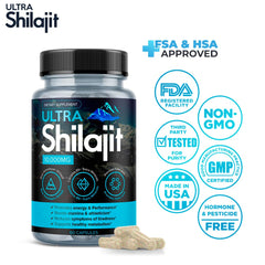 Aura Vitamins Ultra Shilajit bottle pour, convenient daily supplementation.