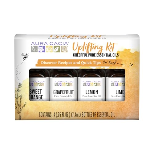 Aura Cacia Lemon bottle for refreshing citrus scent