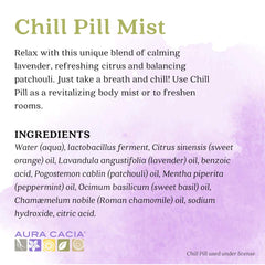 Aura Cacia Chill Pill Mist with orange note for uplifting mood.