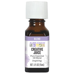 Aura Cacia Creative Juice bottle with diffuser for focus and creative work.