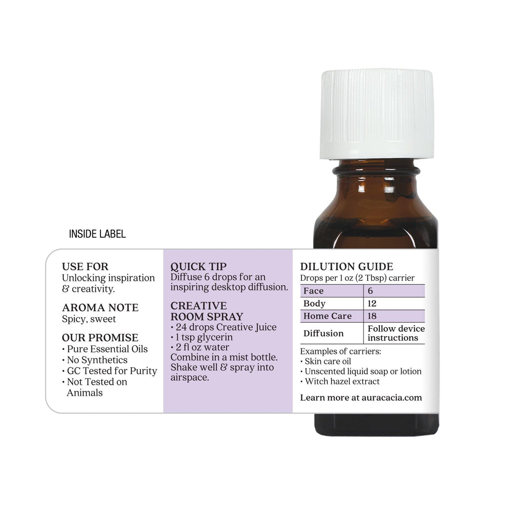Aura Cacia Creative Juice diffuser-session promotes a lively, energized workspace.
