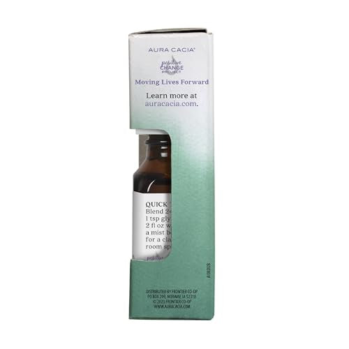 Aura Cacia eucalyptus oil in cleaning setup, illustrating natural DIY cleaning ideas.