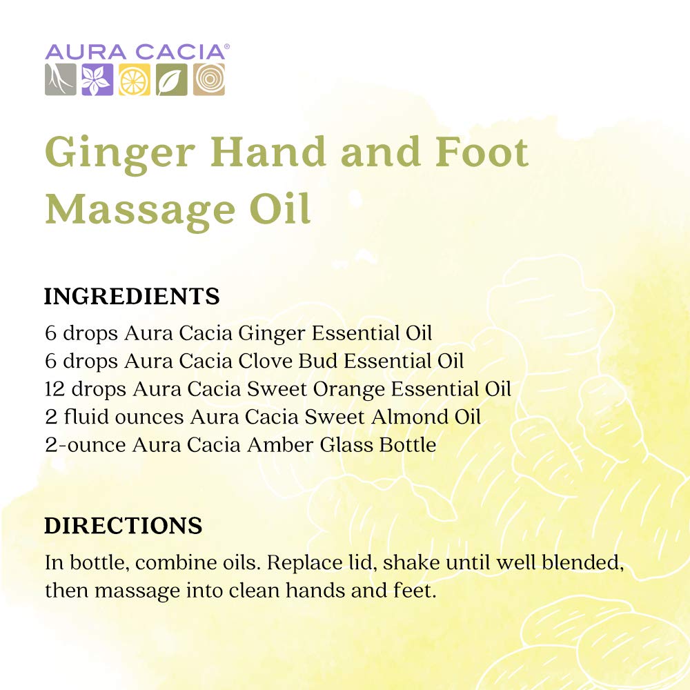 Aura Cacia ginger oil dilution guide for safe use.