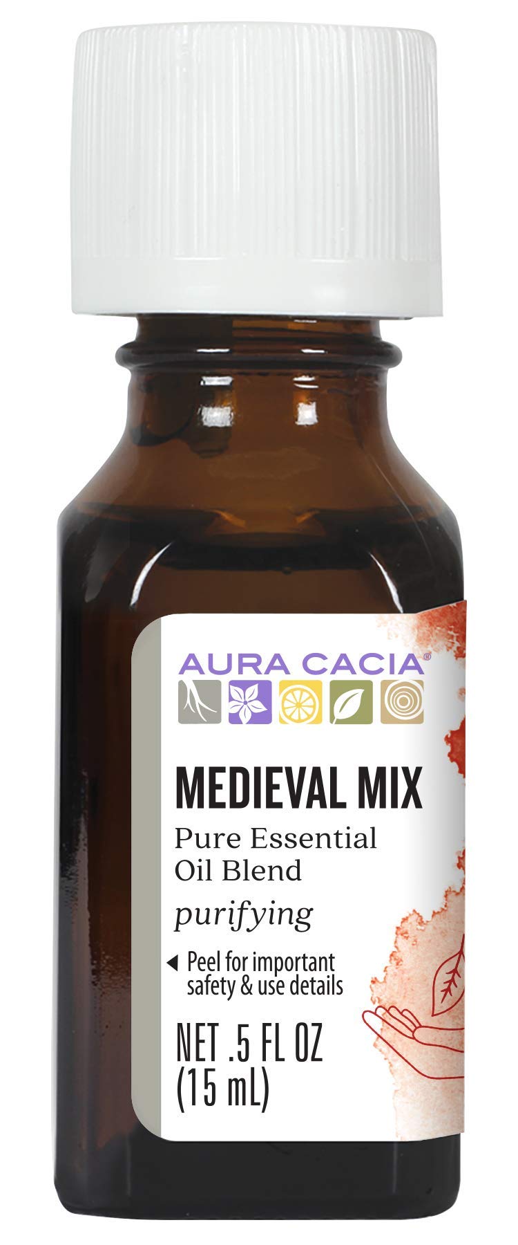 Aura Cacia Medieval Mix bottle, pure essential oil blend for diffusion and cleaning