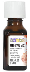 Aura Cacia Medieval Mix bottle, pure essential oil blend for diffusion and cleaning