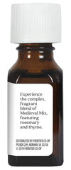 Aura Cacia Medieval Mix ingredients orange lavender thyme and rosemary aromas