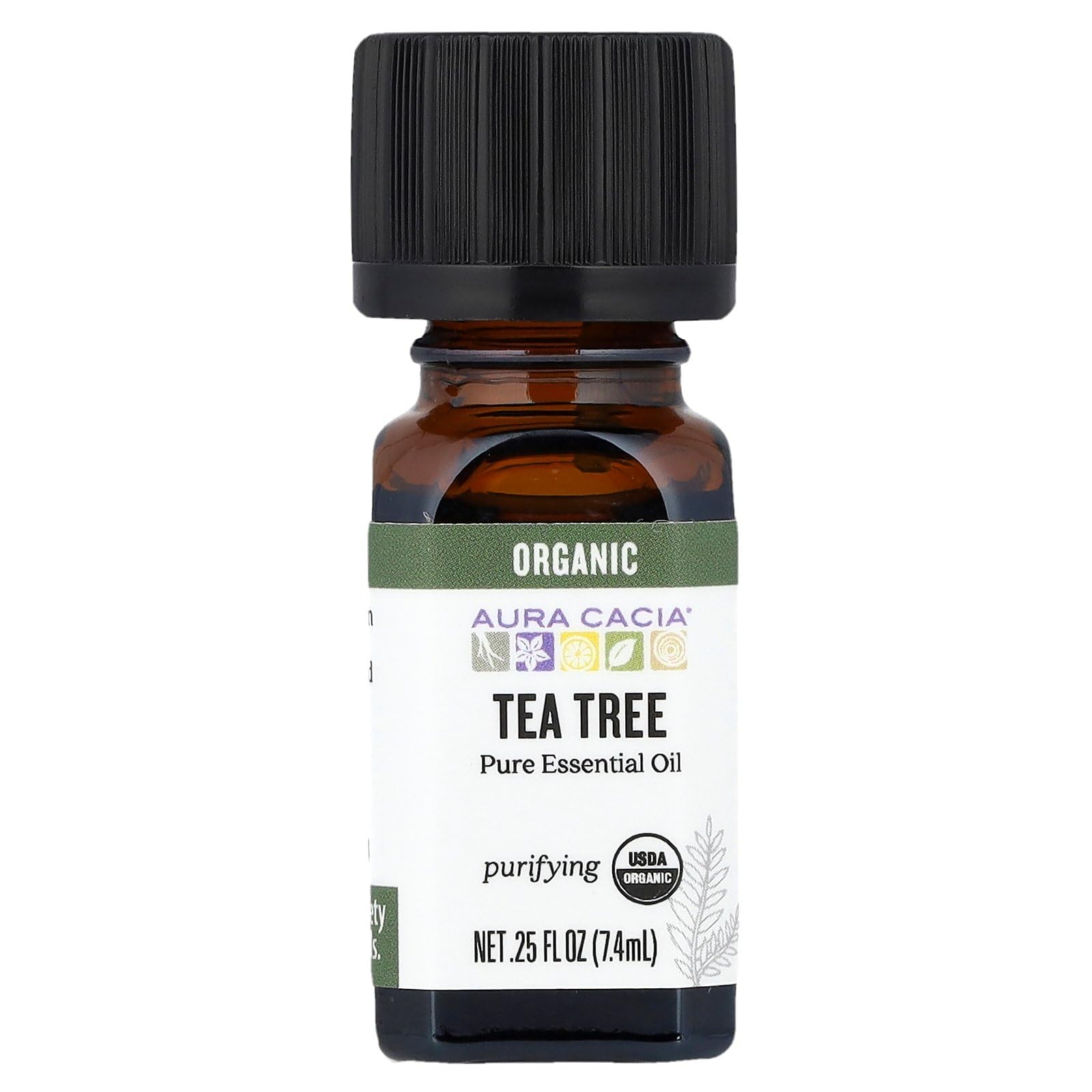Aura Cacia Tea Tree Oil bottle for cleansing and DIY skincare.