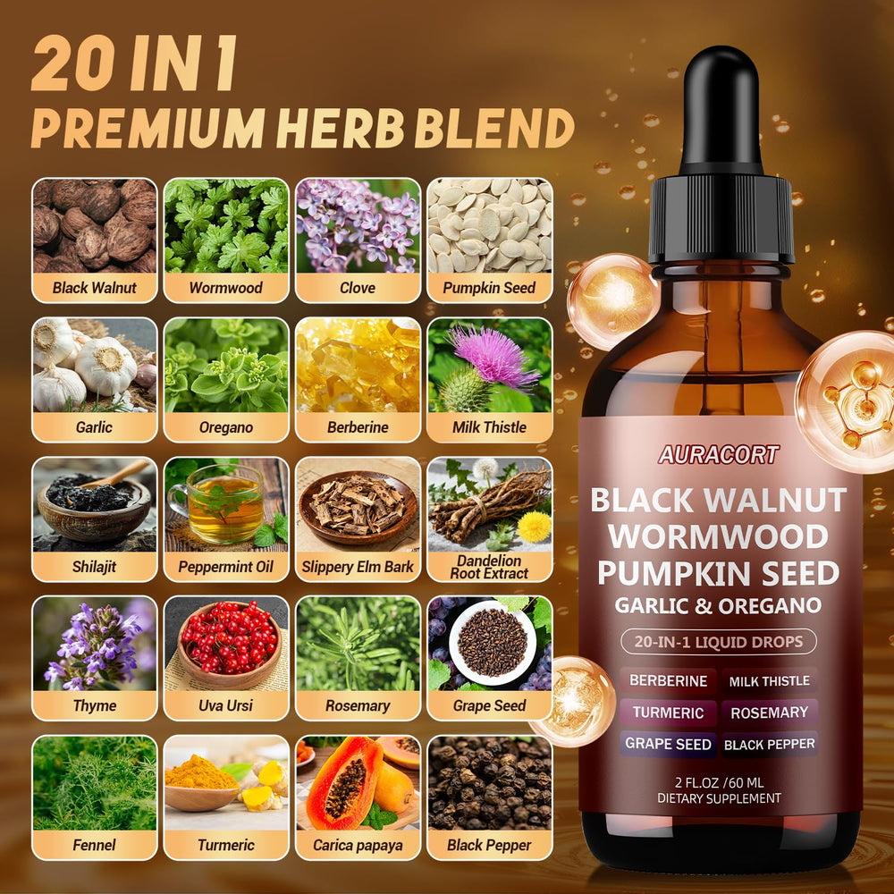 AURACORT pumpkin seed and berberine daytime blend for energy.