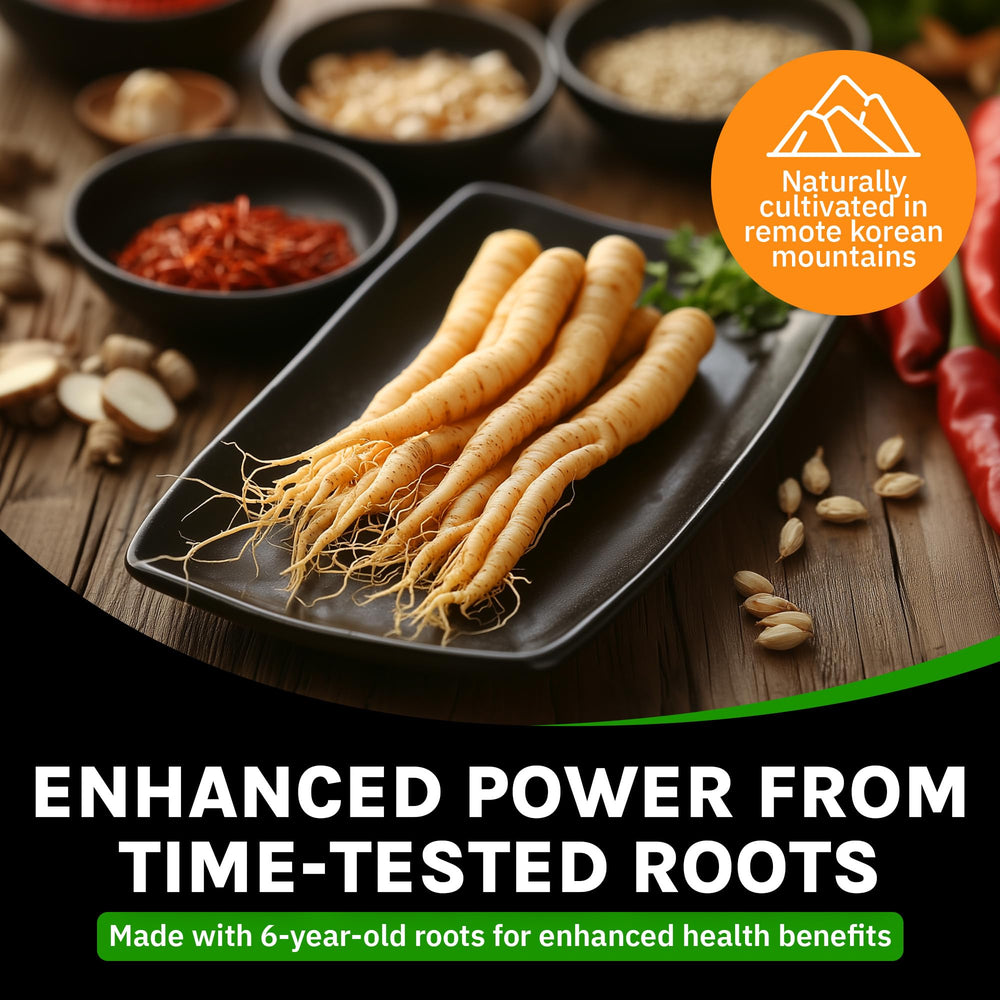 Auragin red panax ginseng tablets close-up, signaling consistent, clean formulation.