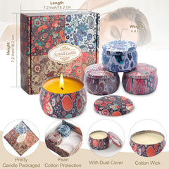 Auralome four-point-four-ounce candles in a stylish gift tin.