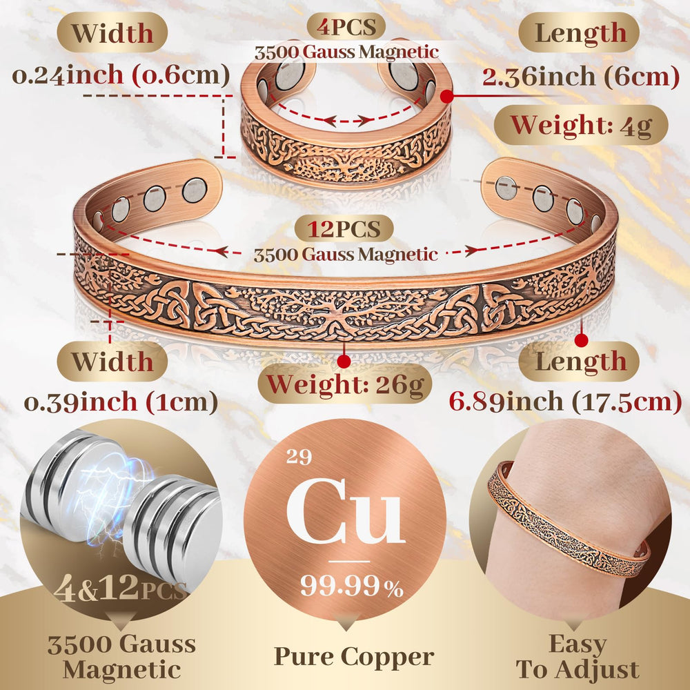 Auramag adjustable bracelet ensures a comfortable, custom fit