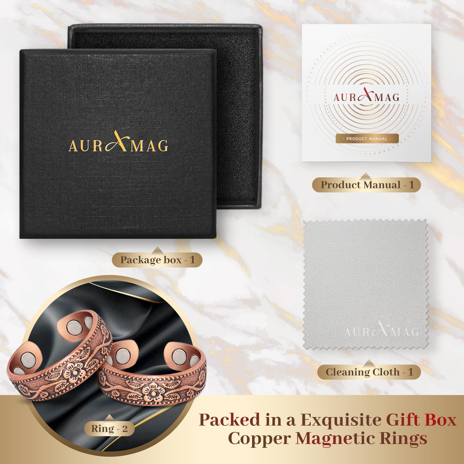 Auramag close-up of texture and smooth surface, premium finish.