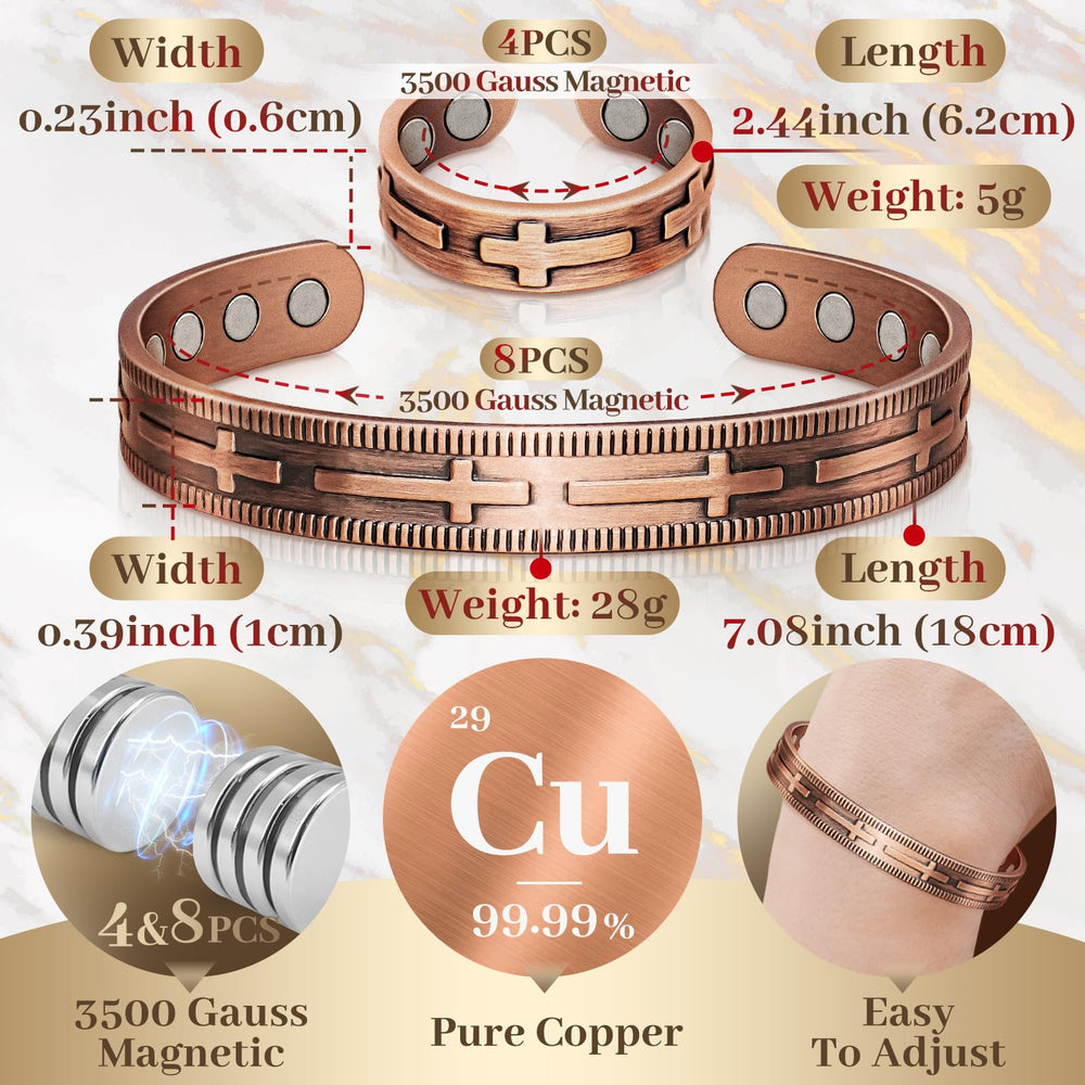 Auramag 99.99% pure copper jewelry safe for sensitive skin.