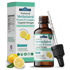 AuraraNeNourish methylated B complex bottle with dropper for easy daily use
