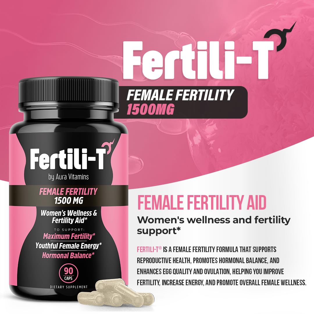 Fertili-T Female capsules close-up highlighting plant-based fertility ingredients