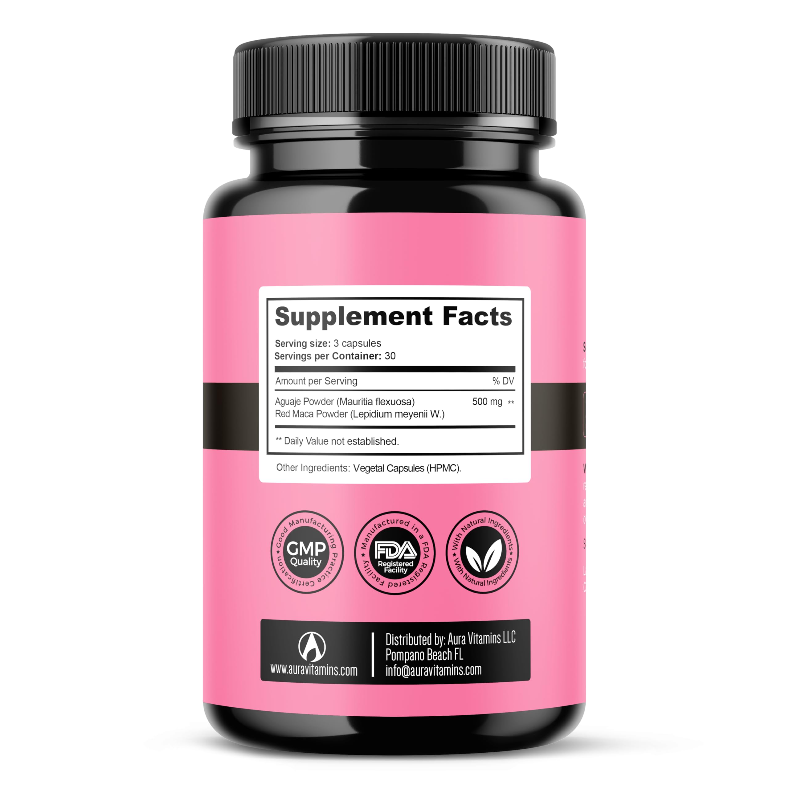 Natural Aguaje and Red Maca ingredients blend in Fertili-T Female