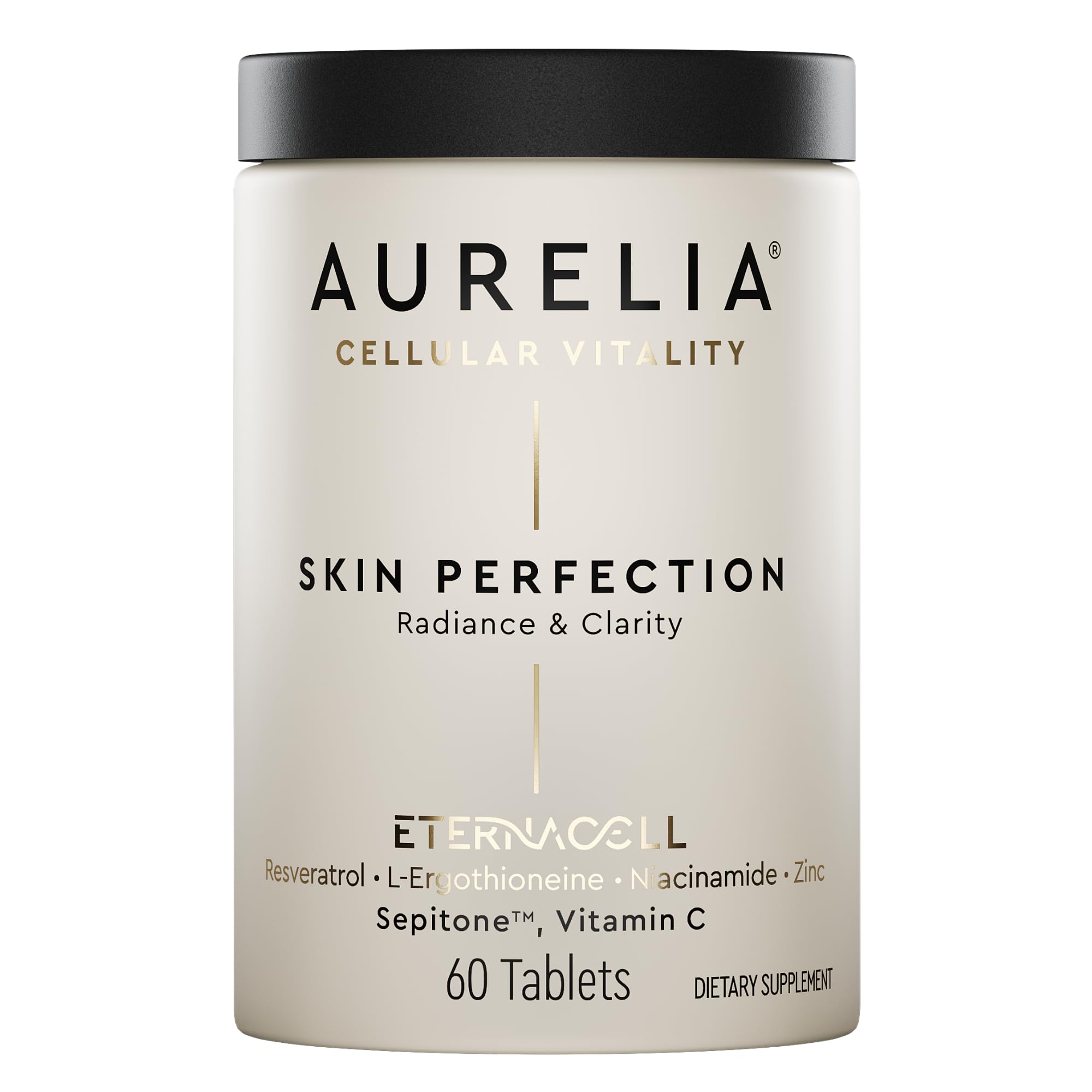 AURELIA Skin Perfection bottle for daily anti-aging support and easy supplementation.