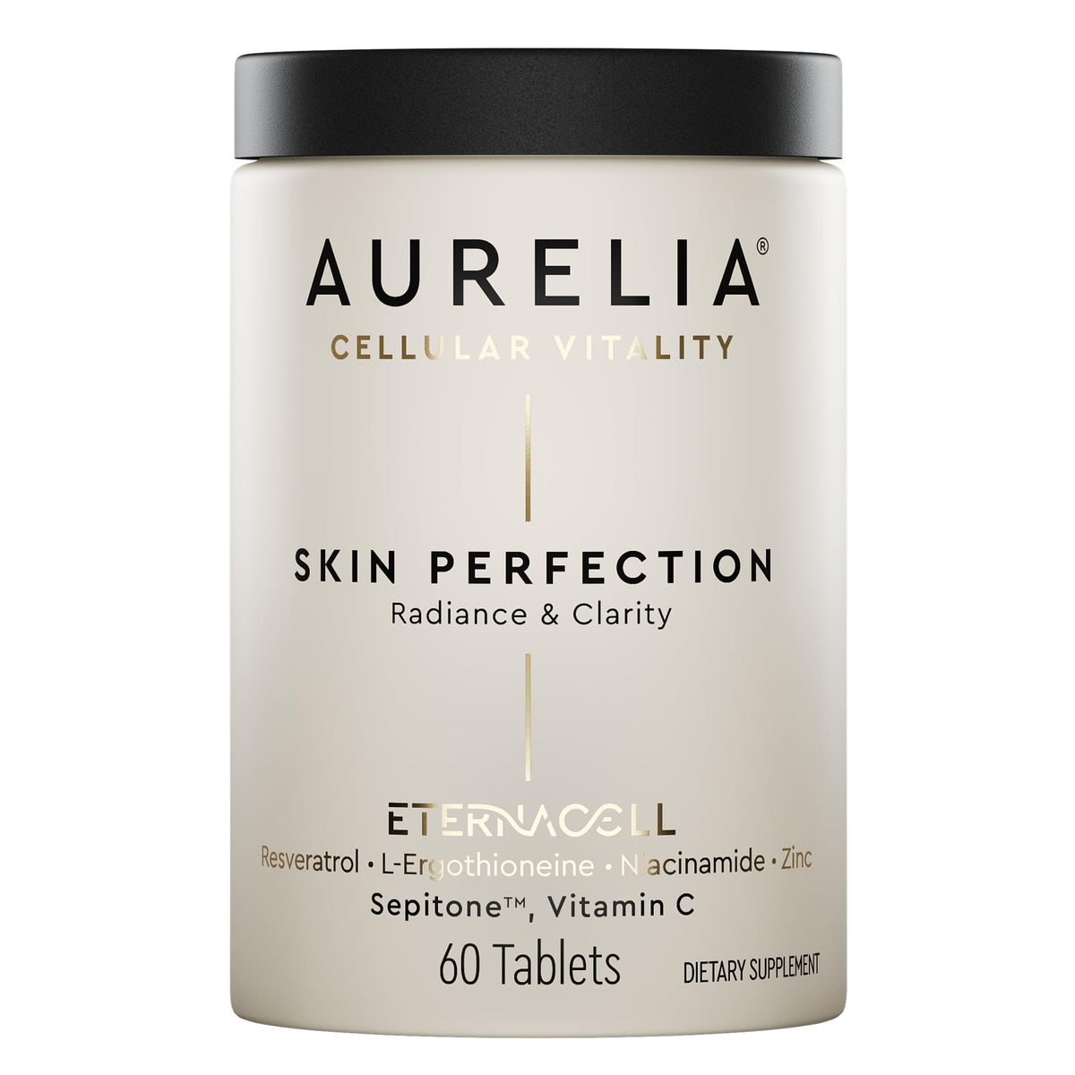 AURELIA Skin Perfection bottle for daily anti-aging support and easy supplementation.