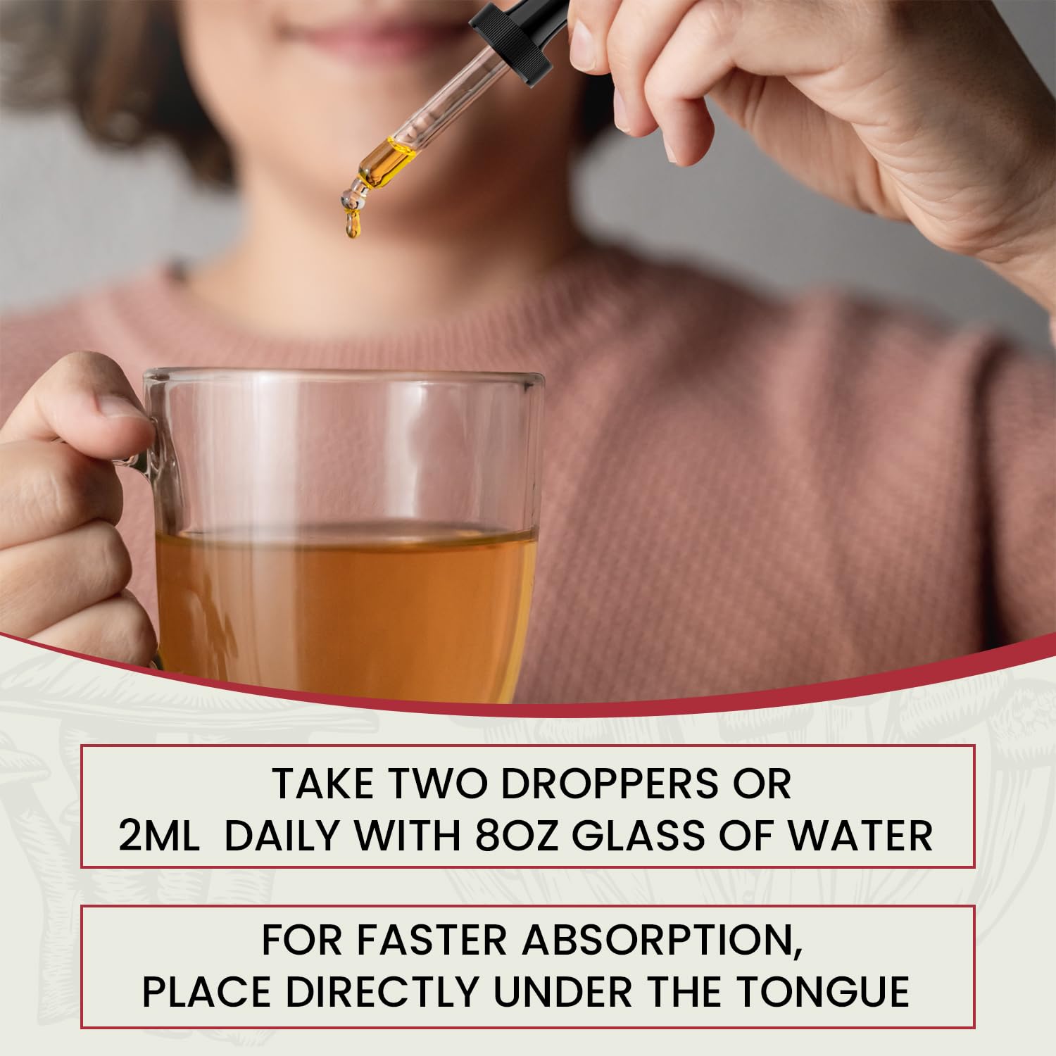 Auri Lion’s Mane Elixir being added to beverages for easy daily use.