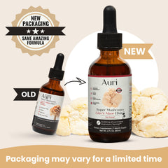 Auri Lion’s Mane Liquid Elixir dropper in use for steady daily focus.