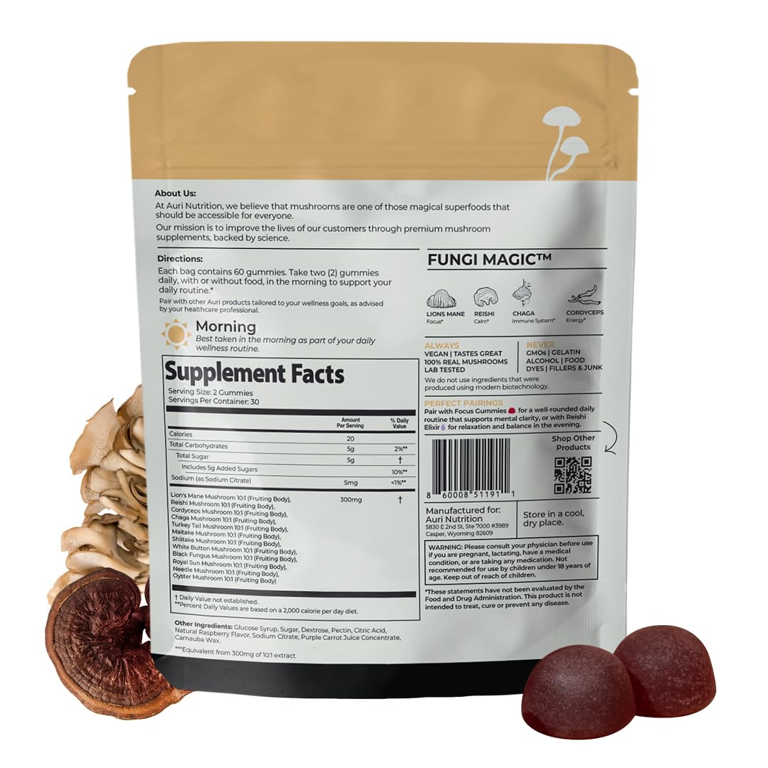 Two Auri gummies served on a small dish as a daily ritual.