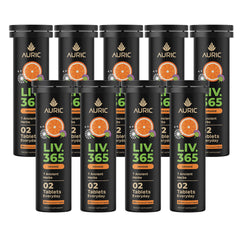 Auric liver support bottle front with a clear label for daily detox support.