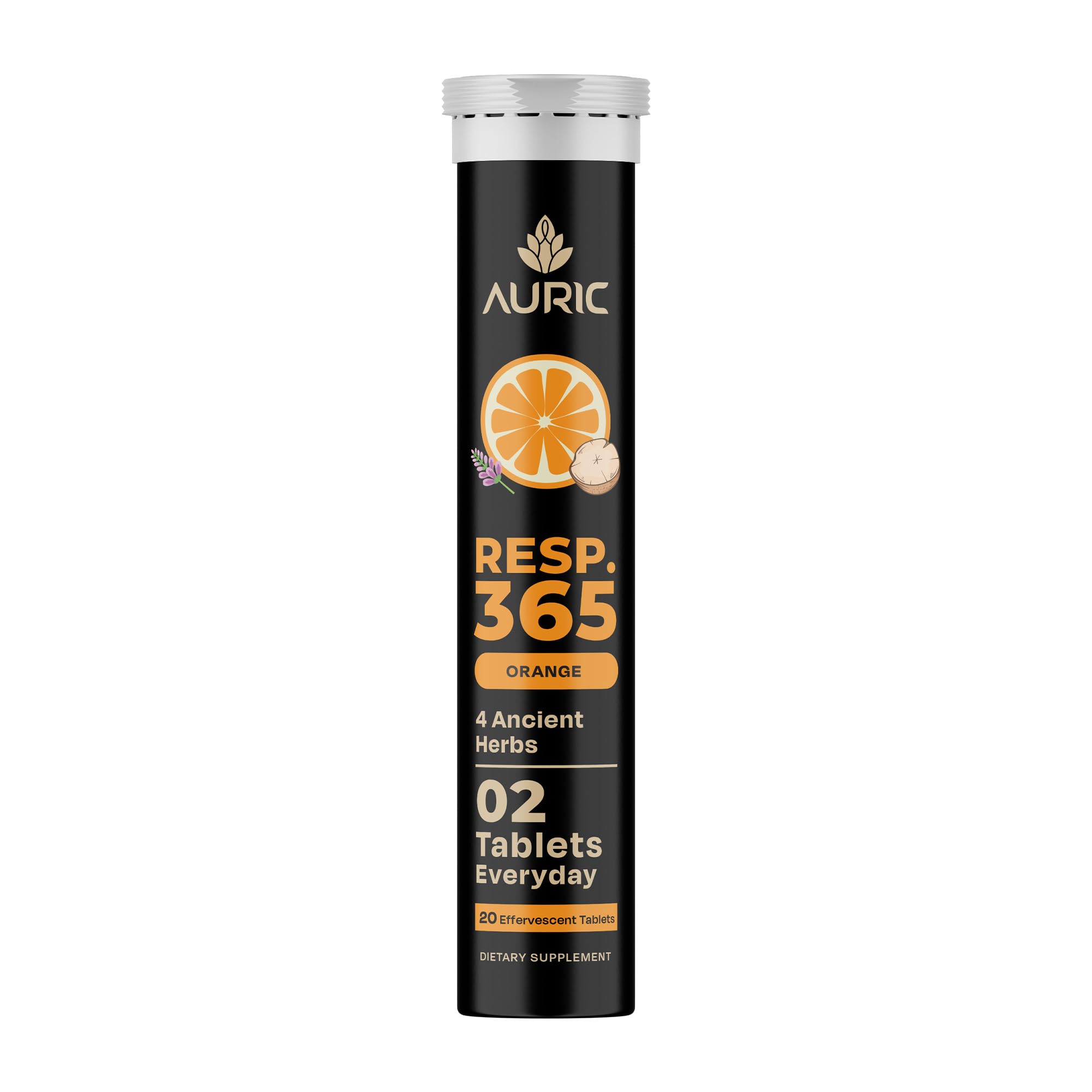 Auric Resp 365 orange effervescent tablet ready to dissolve in water