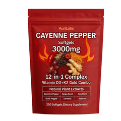 AuriLabs Cayenne Pepper Softgels bottle for daily routine and easy dosing.