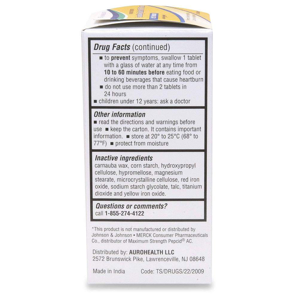 Aurohealth Famotidine 20mg pills for daily use and relief
