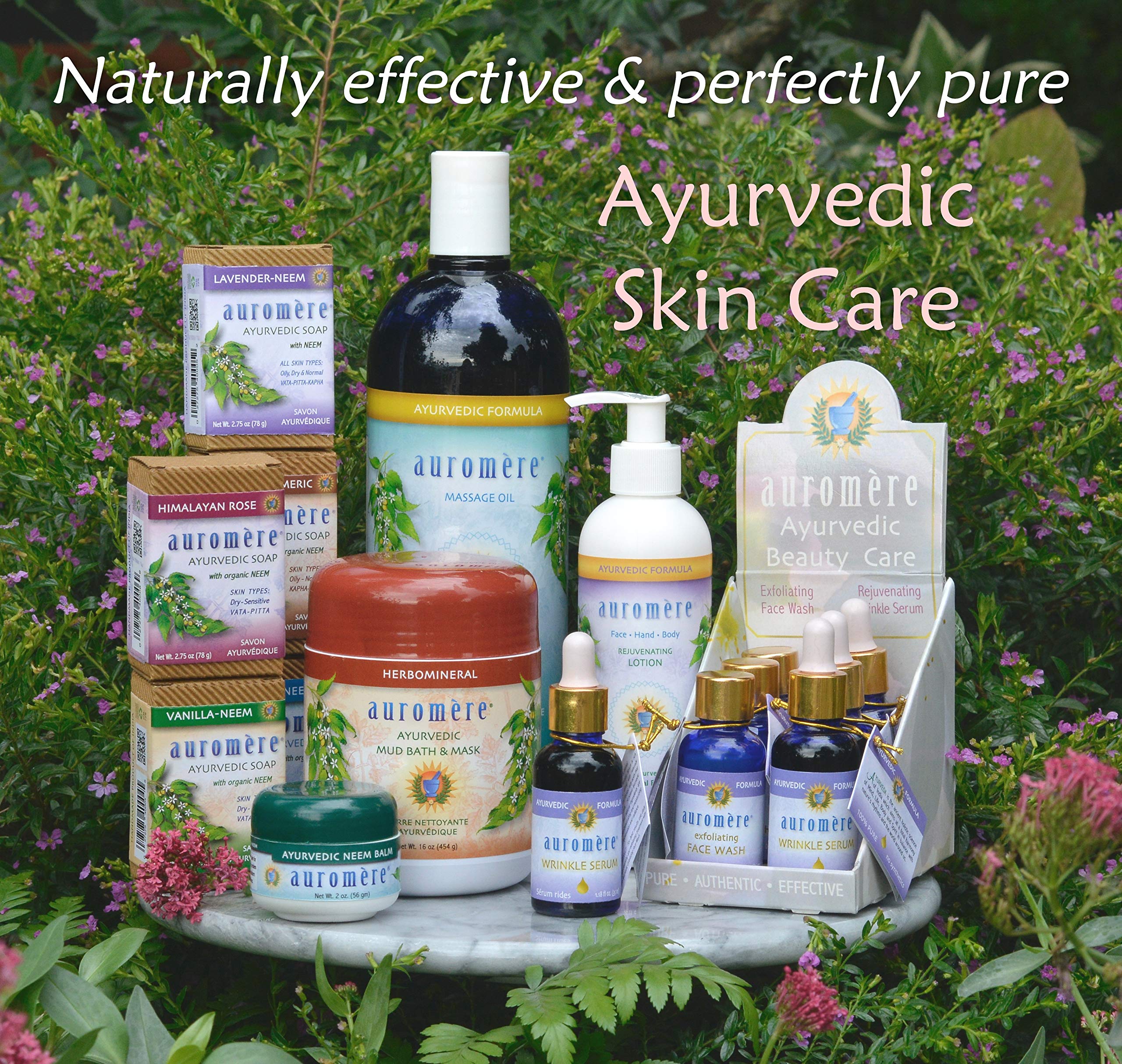 Auromere 32 oz packaging ideal for home spa.