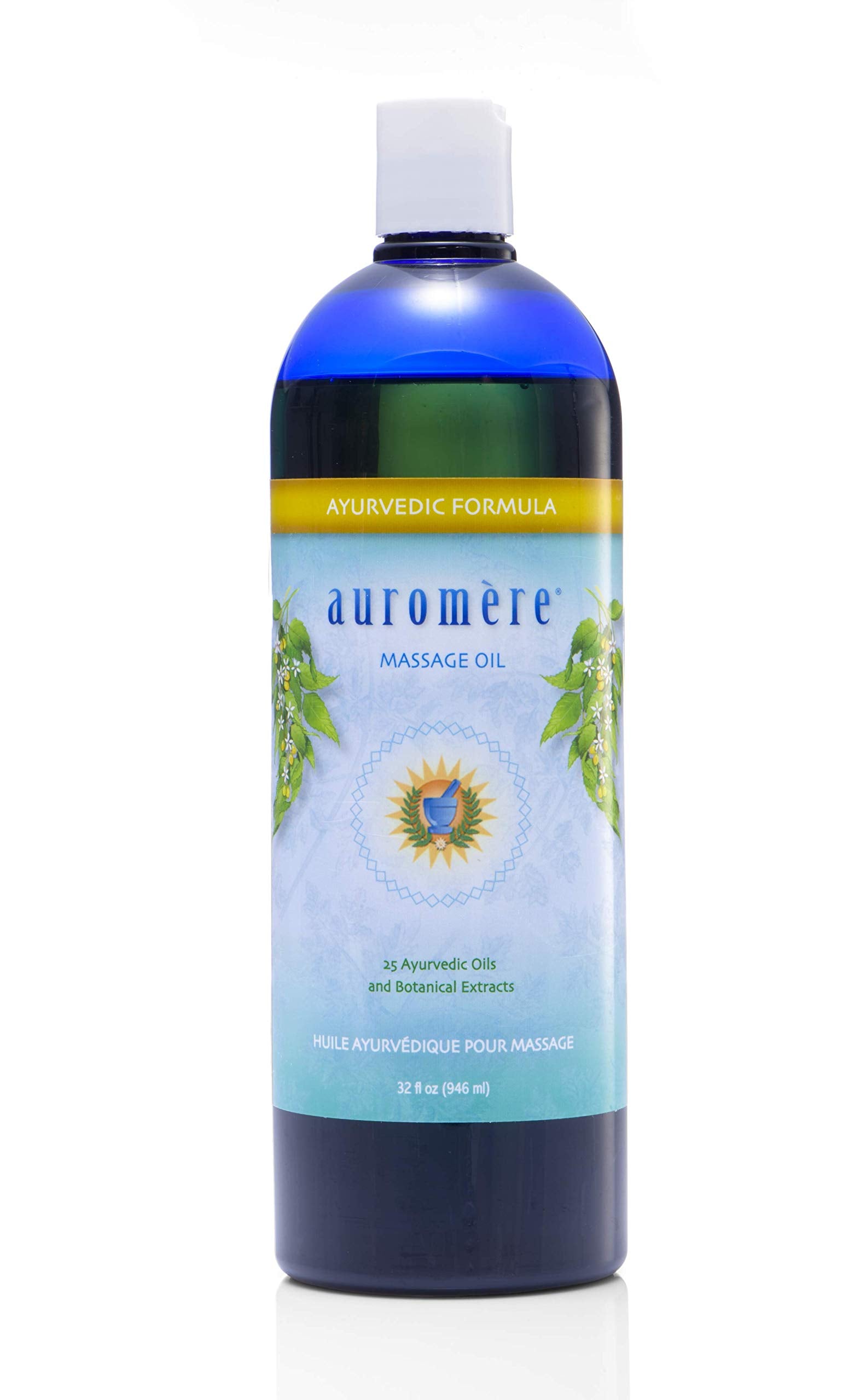 Auromere bottle with sesame oil for soothing massage.