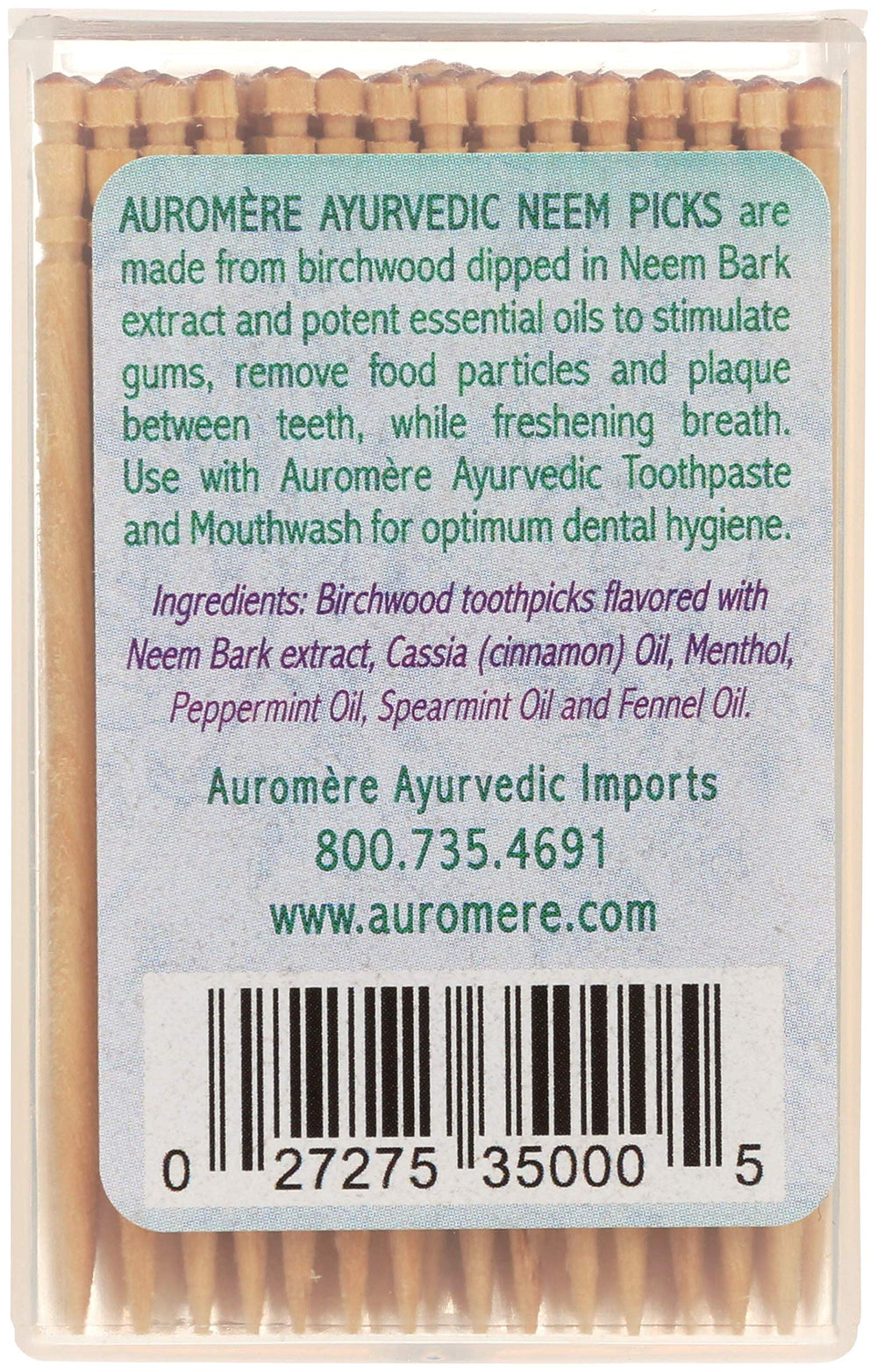 Auromere Ayurvedic toothpicks with cinnamon and peppermint refresh breath during daily routines.